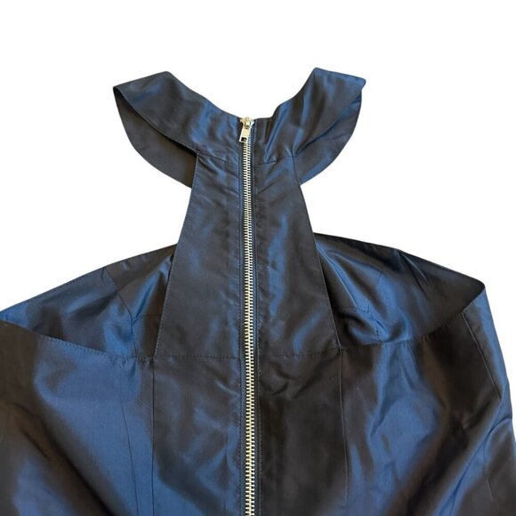 Nomia 100% Silk Black Dress High Neck Halter Mini Length Cocktail Size 4 Women's - Picture 6 of 9